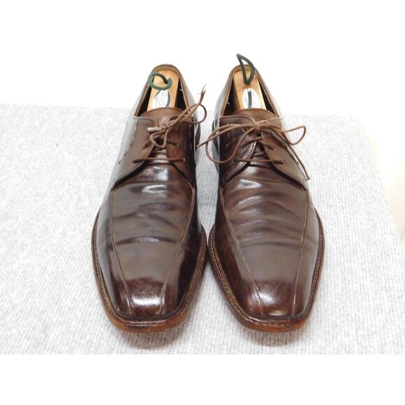 Salvatore Ferragamo Shoes Mens Size 9 Brown Leather Derby Cap Toe Italy main image 4